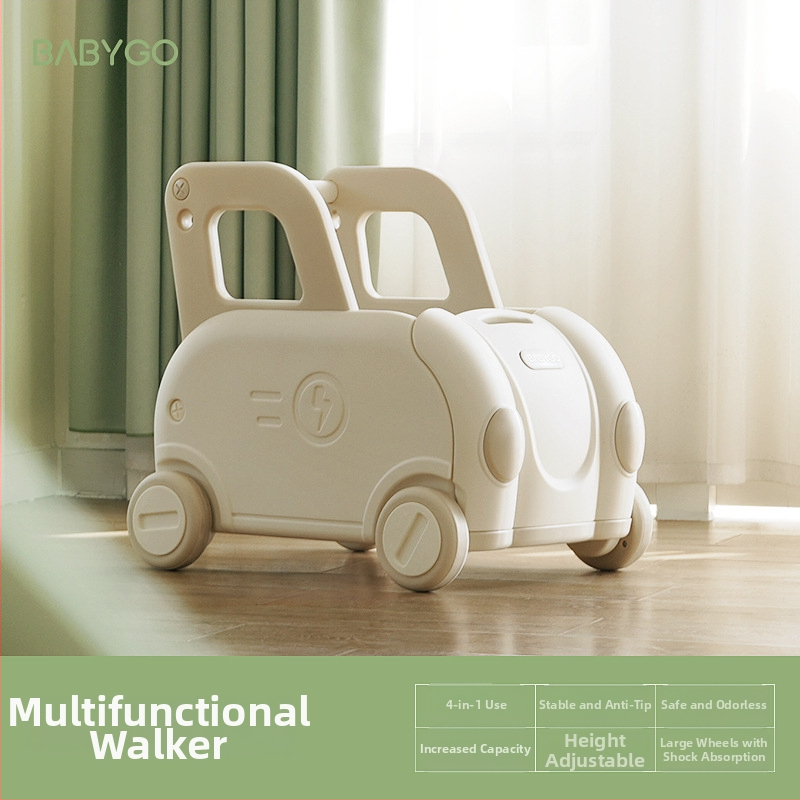 BABYGO Učebné chodítko pre bábätká – HDPE, vek 0–3 rokov, proti pádu bezpečnostný dizajn, úložný priestor, rozvíja uchopenie a koordináciu ruka-oko