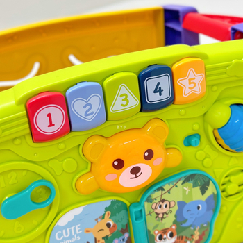 Beiyingjia daugiafunkcinis vaikiškas stumiamas automobilis su garsu ir šviesa – saugykla, regos ir kognityvinis vystymasis, ankstyvas ugdymas (0–3 metų)