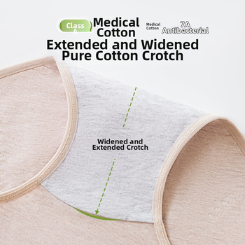 Ženské nohavičky na obdobie z bavlny, antibakteriálne, stredná výška pásu, predĺžený rozkrok, proti úniku po stranách, priedušné