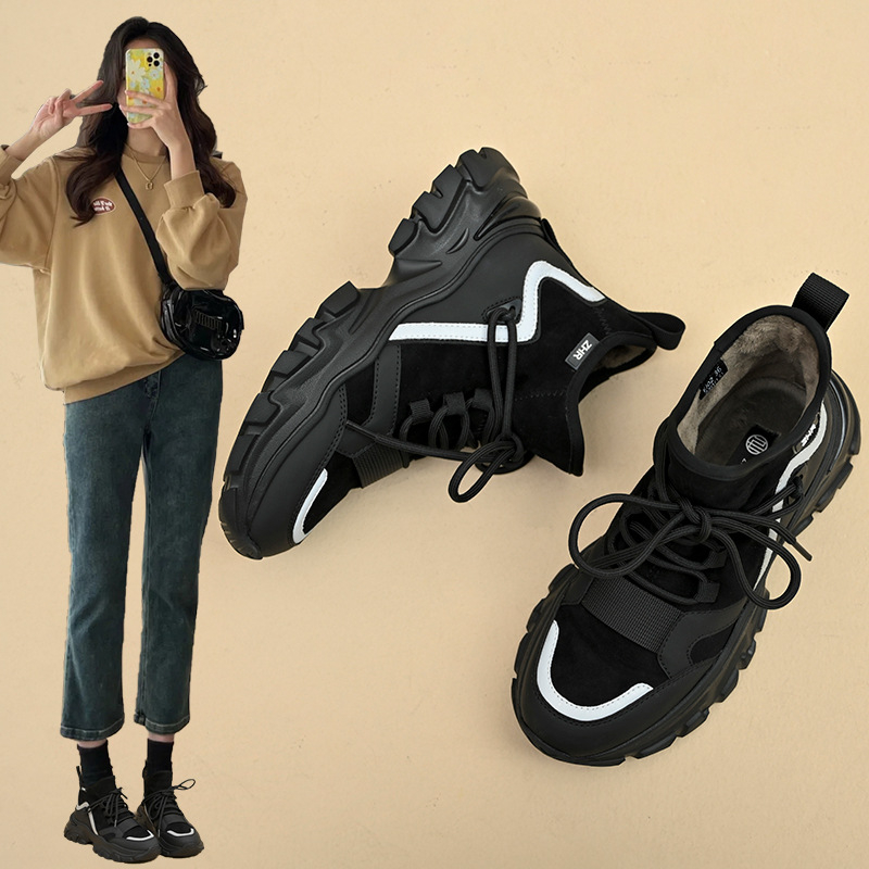 Dámske športové tenisky s vysokým vrškom, okrúhla špička, stredná päta 3–5 cm, vrchnok z ovčieho velúru + mikrovlákno, podšívka krátky plyš