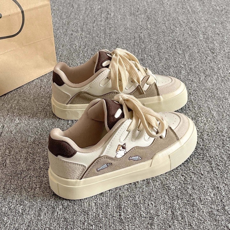 Dámske retro casual mokasíny, 3-5 cm Päta, PU vrchný materiál, gumová podrážka, šnurovanie, okrúhla špička