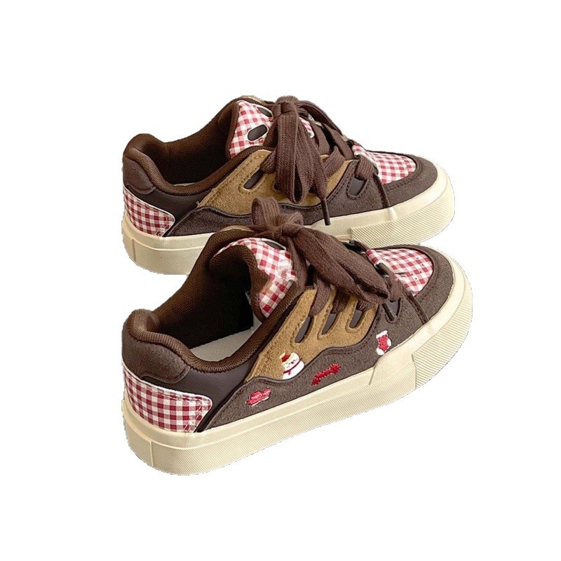 Dámske retro casual mokasíny, 3-5 cm Päta, PU vrchný materiál, gumová podrážka, šnurovanie, okrúhla špička