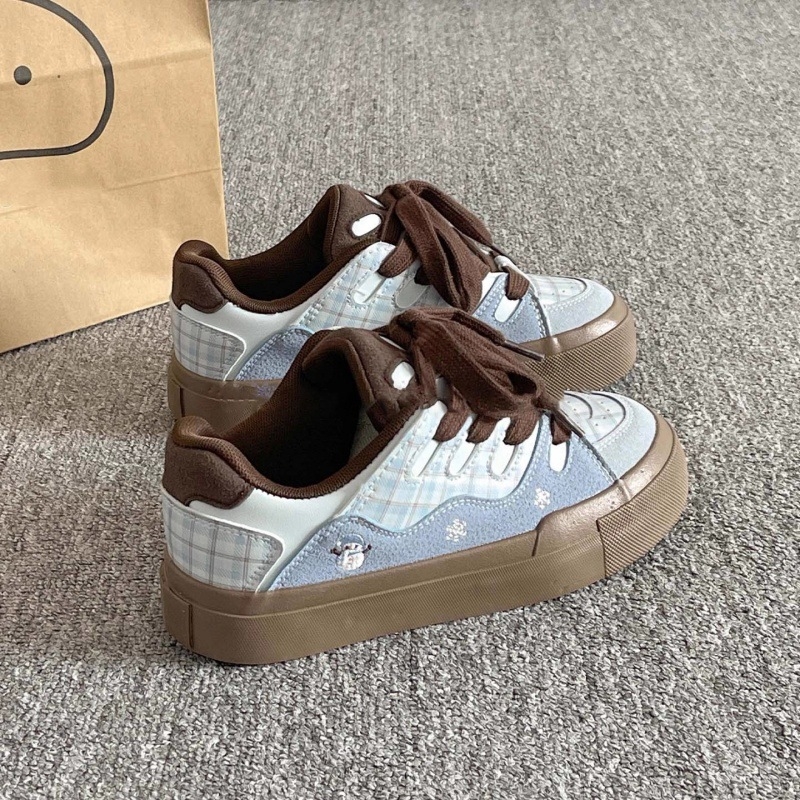 Dámske retro casual mokasíny, 3-5 cm Päta, PU vrchný materiál, gumová podrážka, šnurovanie, okrúhla špička