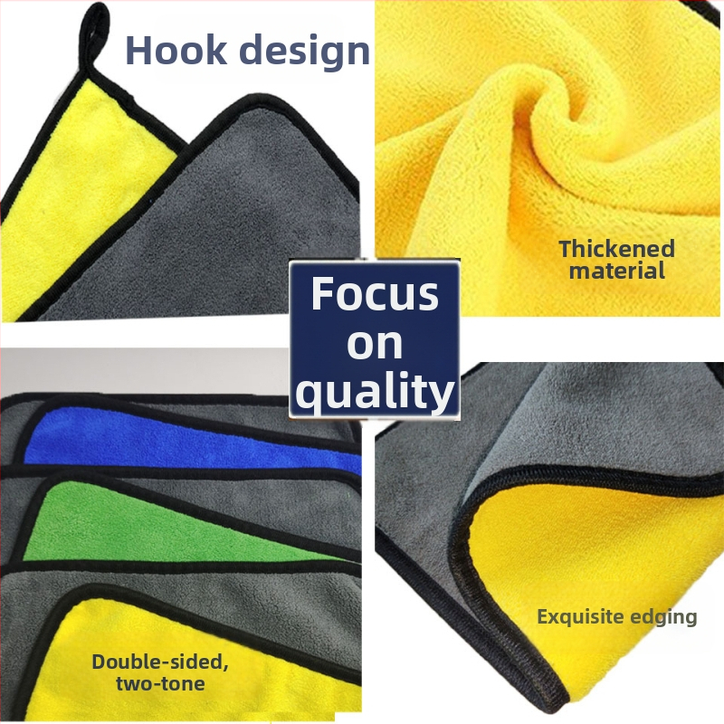 Dvojstranná handrička z korálového velúru na umývanie auta so zákazníckym logom, 40 g, česané vlákno, viacúčelová