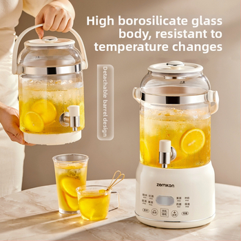 Zemkon Zdravý čajový hrniec s telesom z borosilikátového skla, 3 L, 800 W, 220 V, digitálny termostat, dotykové ovládanie, model RC-Z830D35