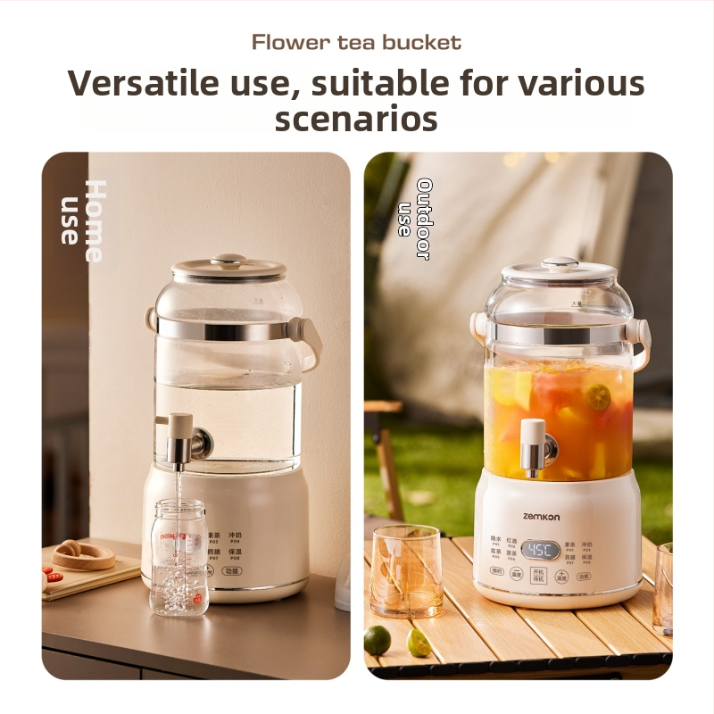 Zemkon Veselības tējas pot ar augstas kvalitātes borosilikāta stikla korpusu, 3 L, 800 W, 220 V, digitālais termostats, skārienjūtīgs vadības, modelis RC-Z830D35