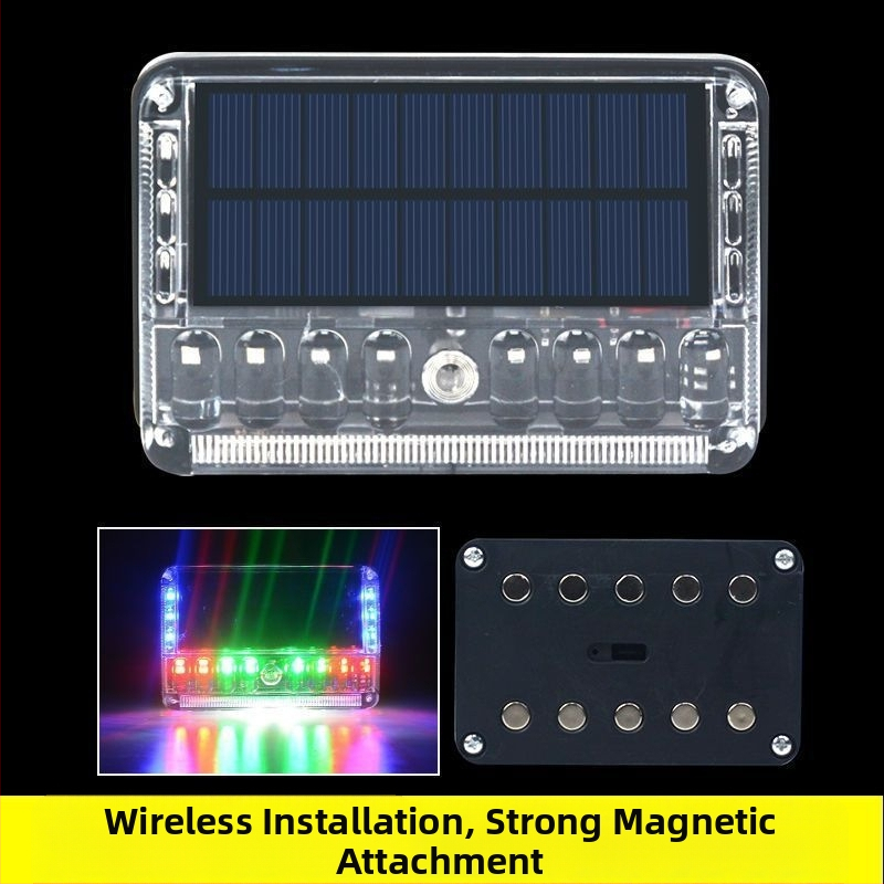 LED zadné svetlo nákladného auta so solárnym blikaním, anti-tailgating, silné magnetické uchytenie, 12-24V