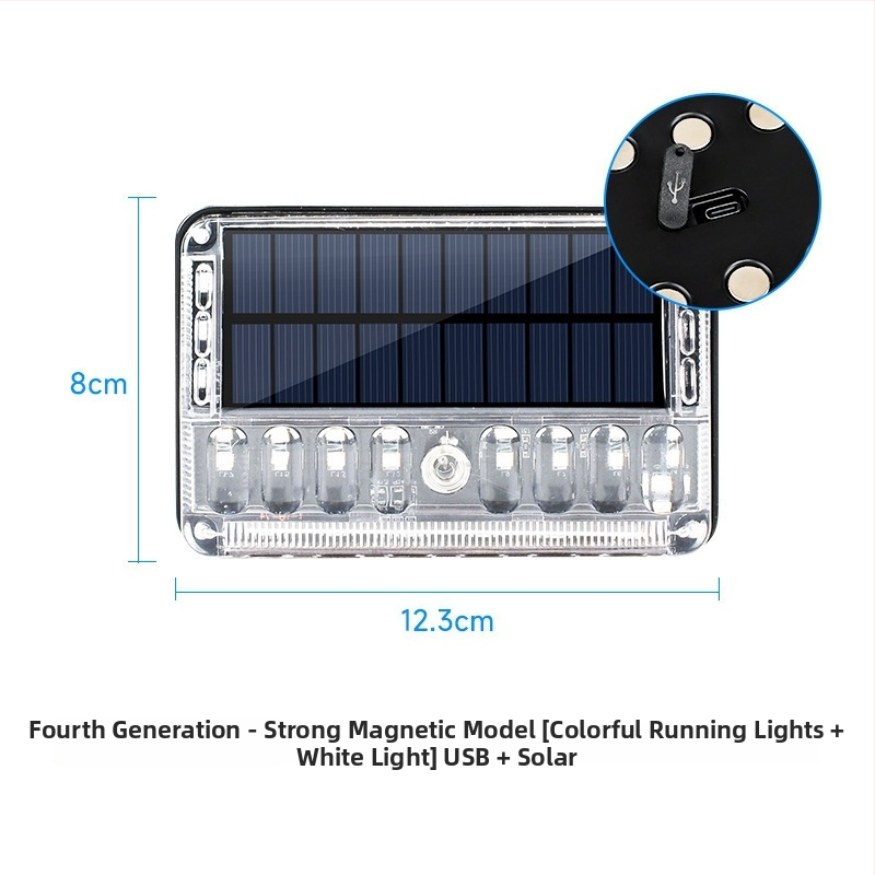 LED zadné svetlo nákladného auta so solárnym blikaním, anti-tailgating, silné magnetické uchytenie, 12-24V
