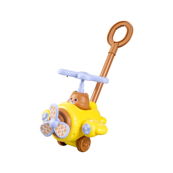 Kūdikio stumdomas vaikštinimo žaislas – lėktuvo formos, lengva plastikinė konstrukcija, amžius 1–2 metai