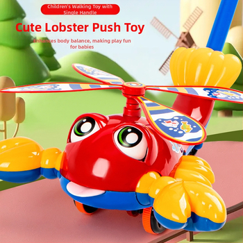 Kūdikių vaikščiojimo treniruoklis su vienguba rankena – plastikinė lavinimo lazda, neslystanti, 0-3 metų