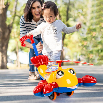 Kūdikių vaikščiojimo treniruoklis su vienguba rankena – plastikinė lavinimo lazda, neslystanti, 0-3 metų