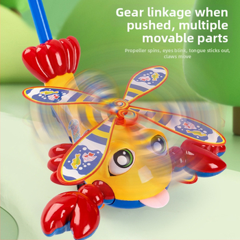 Kūdikių vaikščiojimo treniruoklis su vienguba rankena – plastikinė lavinimo lazda, neslystanti, 0-3 metų