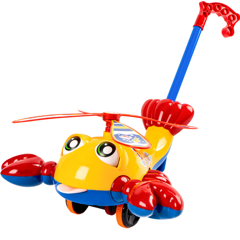 Kūdikių vaikščiojimo treniruoklis su vienguba rankena – plastikinė lavinimo lazda, neslystanti, 0-3 metų