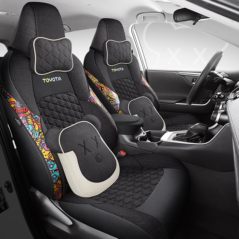 Plný poťah na sedadlo pre Toyota Lei Ling (2019–2022), štyri ročné obdobia, priedušná konopná tkanina, Xinmengde