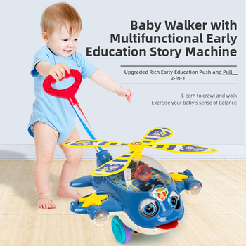 Detské chodítko s rozprávkou — multifunkčná predškolská hračka, plast, 0–3 roky, rozvíja koordináciu ruky a oka