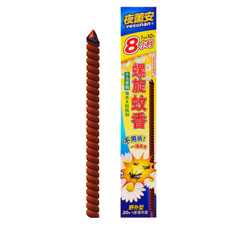 Moskito atbaidymo spiralinė lazdelė su sandalmedžio ir mugwort kvapu, kieta forma, 100 vnt. dėžutėje, Pesticidų registracijos numeris WP20170054, kilmė Guangdong