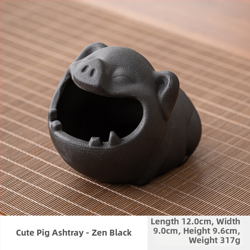 Keramický popolník s mačkou z karikatúry – vetru odolný, s tlačou loga, na dekoráciu a skladovanie, zbierka