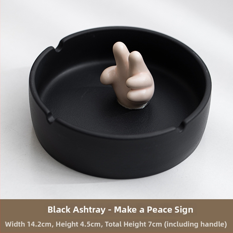 Keramický popolník s mačkou z karikatúry – vetru odolný, s tlačou loga, na dekoráciu a skladovanie, zbierka