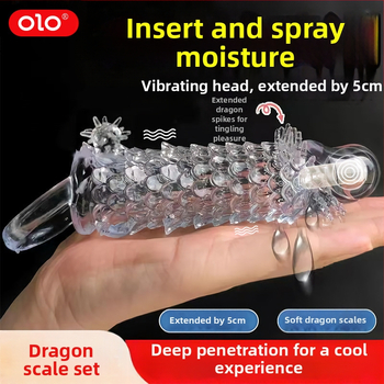 OLO set vibračných kryštálov s drakom pre dospelých — elektrické ovládanie, mäkký gél materiál, lubrikant súčasťou, 5-ročná záruka