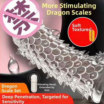 OLO set vibračných kryštálov s drakom pre dospelých — elektrické ovládanie, mäkký gél materiál, lubrikant súčasťou, 5-ročná záruka
