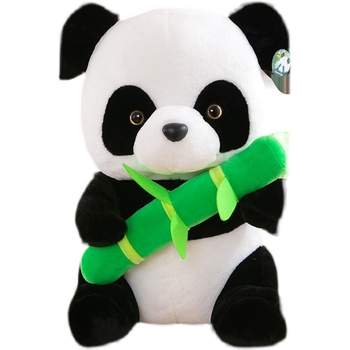 Panda plyšová hračka — Super mäkký krátky plyš, Prispôsobenie loga, Balenie sieťovou taškou