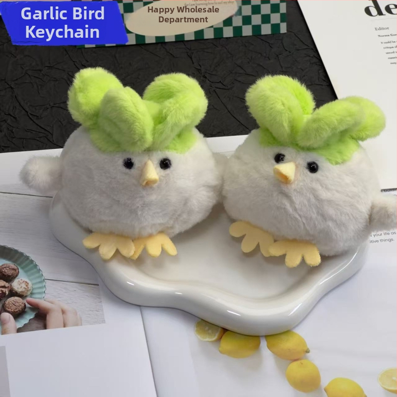 Garlic Bird plyšová hračka - zvierací model, plyšový materiál, výplň PP bavlna, prispôsobenie podľa vzorky, balené v sieťovej taške