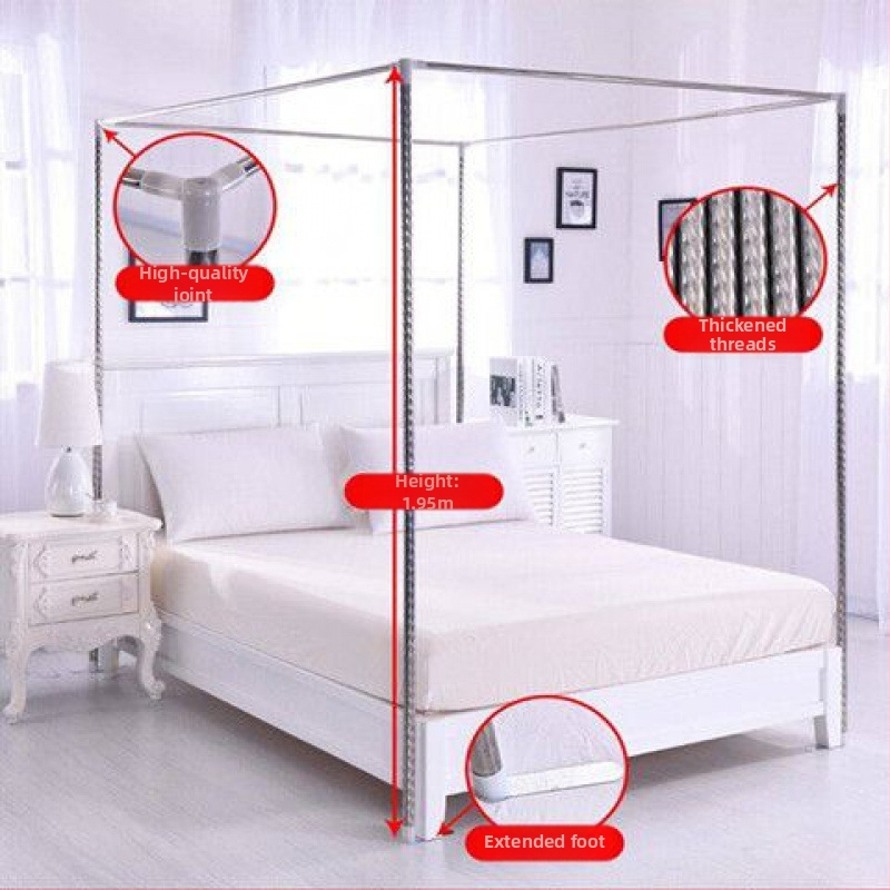 Držiak na sieť proti komárom na posteli z nehrdzavejúcej ocele, spojky z nehrdzavajúcej ocele, záves na posteli, moderný minimalistický štýl