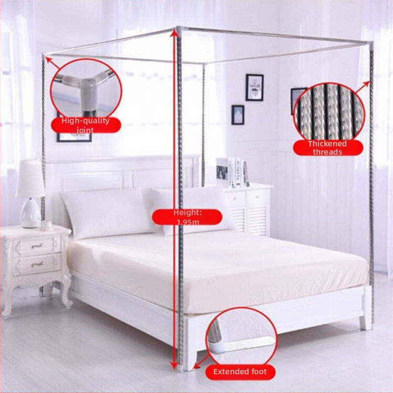 Držiak na sieť proti komárom na posteli z nehrdzavejúcej ocele, spojky z nehrdzavajúcej ocele, záves na posteli, moderný minimalistický štýl