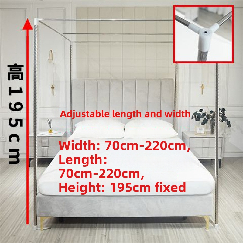 Držiak na sieť proti komárom na posteli z nehrdzavejúcej ocele, spojky z nehrdzavajúcej ocele, záves na posteli, moderný minimalistický štýl