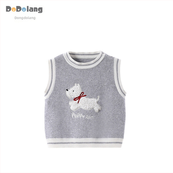 Detský set pletenej vesty a pulóva z bavlny, unisex, jar–jeseň, 100% bavlna, jemný povrch, vek 1–3 roky