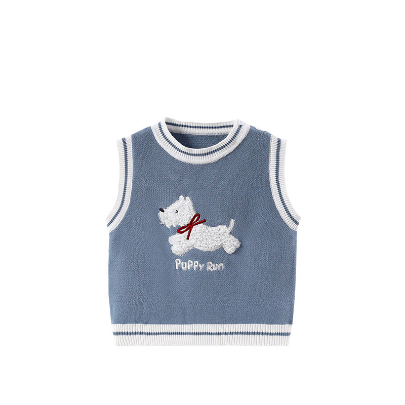 Detský set pletenej vesty a pulóva z bavlny, unisex, jar–jeseň, 100% bavlna, jemný povrch, vek 1–3 roky