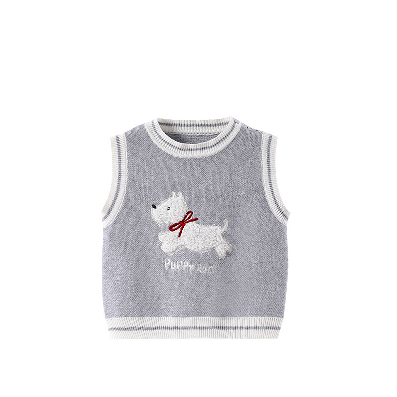 Detský set pletenej vesty a pulóva z bavlny, unisex, jar–jeseň, 100% bavlna, jemný povrch, vek 1–3 roky