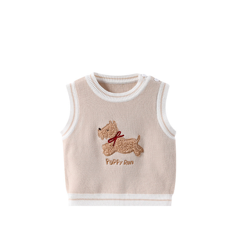 Detský set pletenej vesty a pulóva z bavlny, unisex, jar–jeseň, 100% bavlna, jemný povrch, vek 1–3 roky