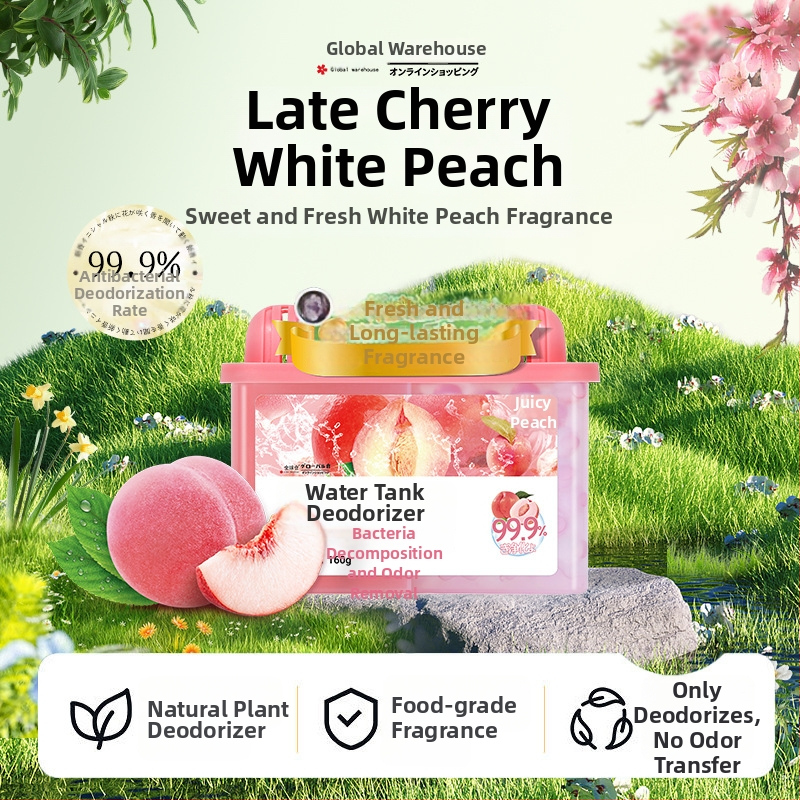 Chladničkový dezodorant s aktívnym uhlím, 160 g, Vôňa: Biela broskyňa a zelený čaj, Deodoračný čistiaci prostriedok