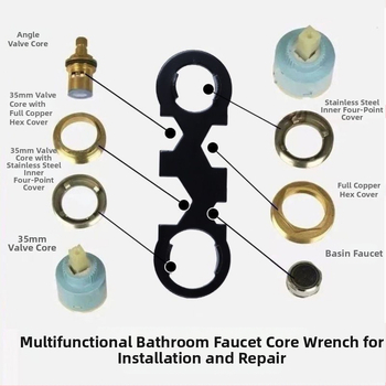 Kľúč Valve Core Gland pre montáž/demonáž zmiešavacieho ventilu — nástroj na opravu sprchovej hlavice, oceľ s vysokým obsahom uhlíka, moderný minimalistický dizajn