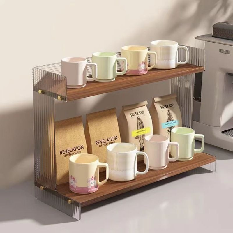 Akrylový stolný stojan na make-up s pruhovaným vzorom, kozmetická vitrína, balenie 30 kusov