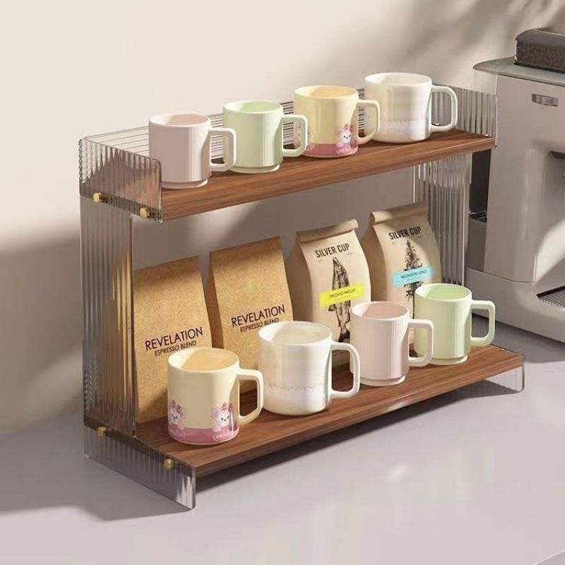 Akrylový stolný stojan na make-up s pruhovaným vzorom, kozmetická vitrína, balenie 30 kusov