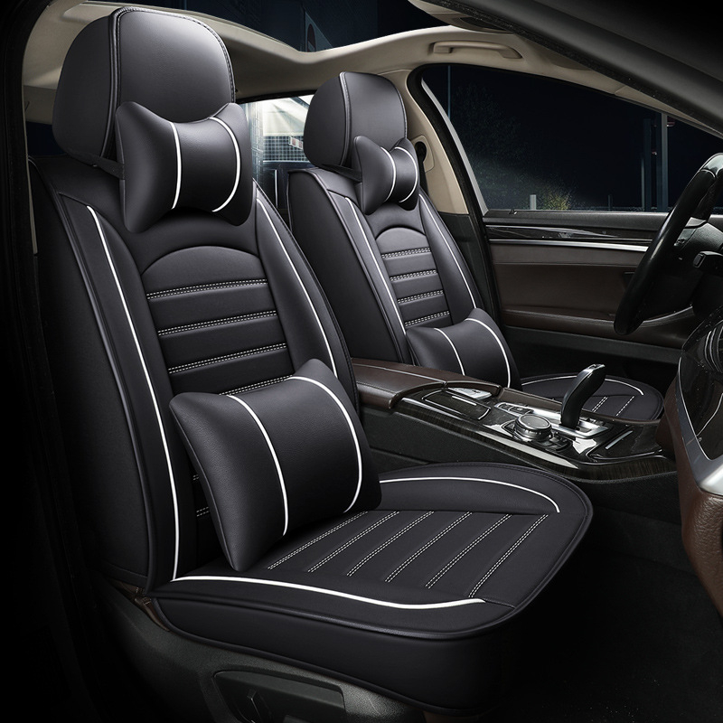 Set poťahov sedadiel pre automobil pre vybrané modely – štvorsezónny univerzálny, odolný voči opotrebeniu, povrch z polyesteru, výplň z peny, lem s prešívaním