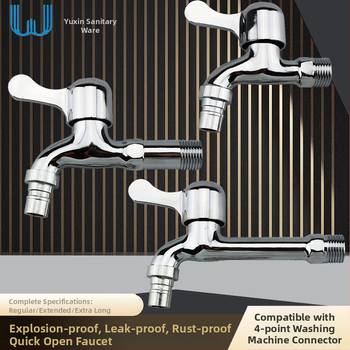 Prívodný kohútik pre práčku, zliatina zinku, montáž do steny, otváranie kľúčom, keramické jadro ventilu, nominálny tlak 0.8