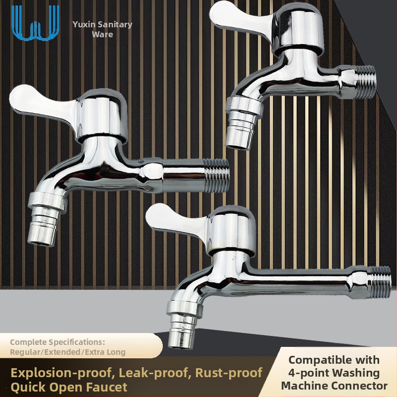 Prívodný kohútik pre práčku, zliatina zinku, montáž do steny, otváranie kľúčom, keramické jadro ventilu, nominálny tlak 0.8