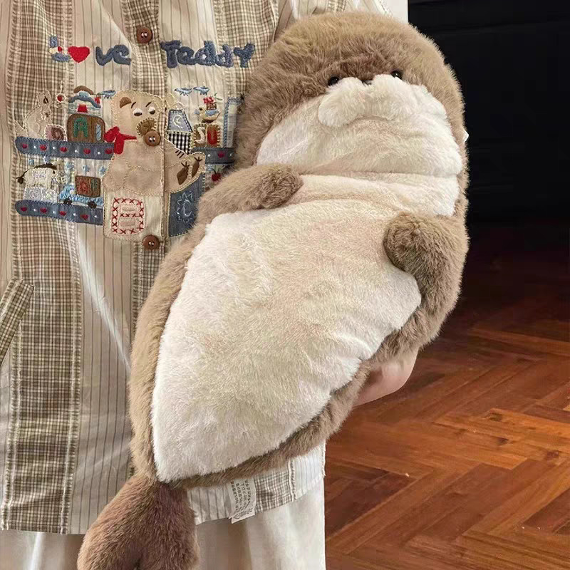 Jucărie de pluș - animal, blană lungă, umplutură din fibre de bumbac, multifuncțional