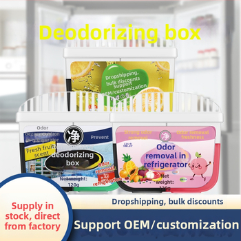 YESLOFEE Kutija za deodoriranje hladnjaka s aktivnim ugljenom, dvobojni dizajn, voćni miris, neto 120 g, 135 komada u pakiranju