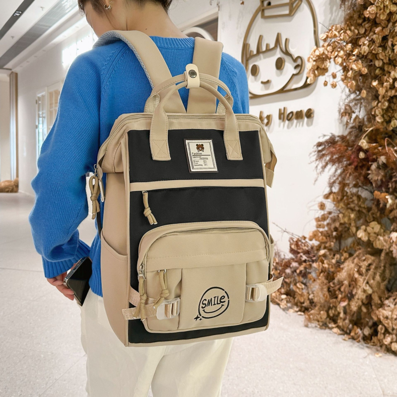 Nylon hátizsák, uniszex, utcai divat, 20–35 L, elfér 15 hüvelykes laptop, görbült vállpántok