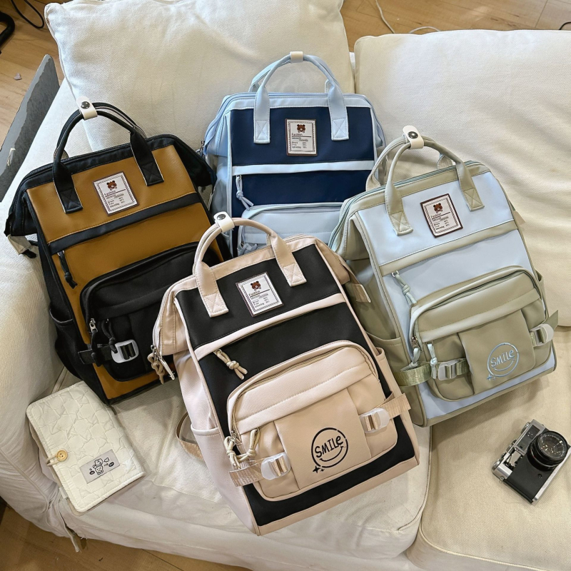 Nylon hátizsák, uniszex, utcai divat, 20–35 L, elfér 15 hüvelykes laptop, görbült vállpántok