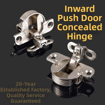 Vnútorný tlačný pánt na skrinkové dvere, zo zliatiny zinku, niklová povrchová úprava