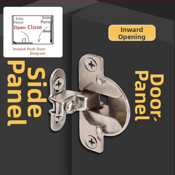 Vnútorný tlačný pánt na skrinkové dvere, zo zliatiny zinku, niklová povrchová úprava