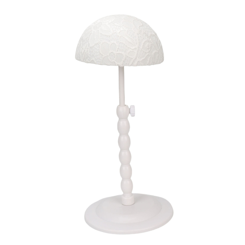 Stojan na parochne s nastavitelnou výškou, odnímateľný čipkový dizajn na uskladnenie parochne