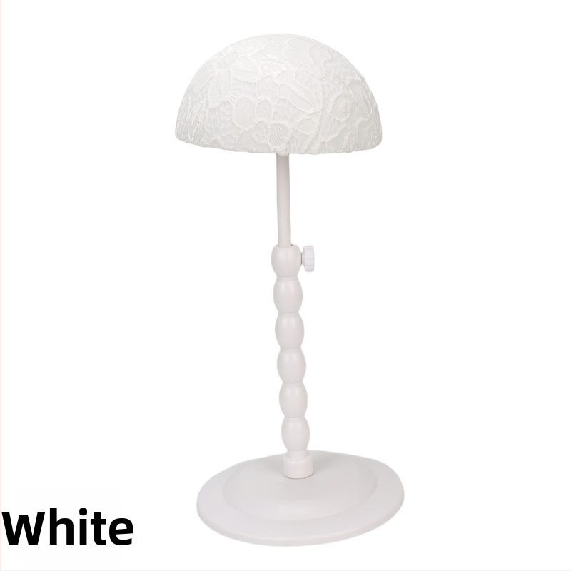 Stojan na parochne s nastavitelnou výškou, odnímateľný čipkový dizajn na uskladnenie parochne