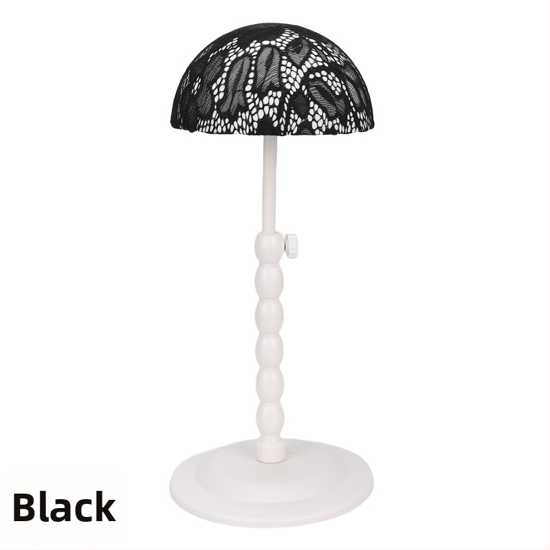 Stojan na parochne s nastavitelnou výškou, odnímateľný čipkový dizajn na uskladnenie parochne