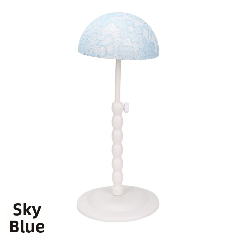 Stojan na parochne s nastavitelnou výškou, odnímateľný čipkový dizajn na uskladnenie parochne